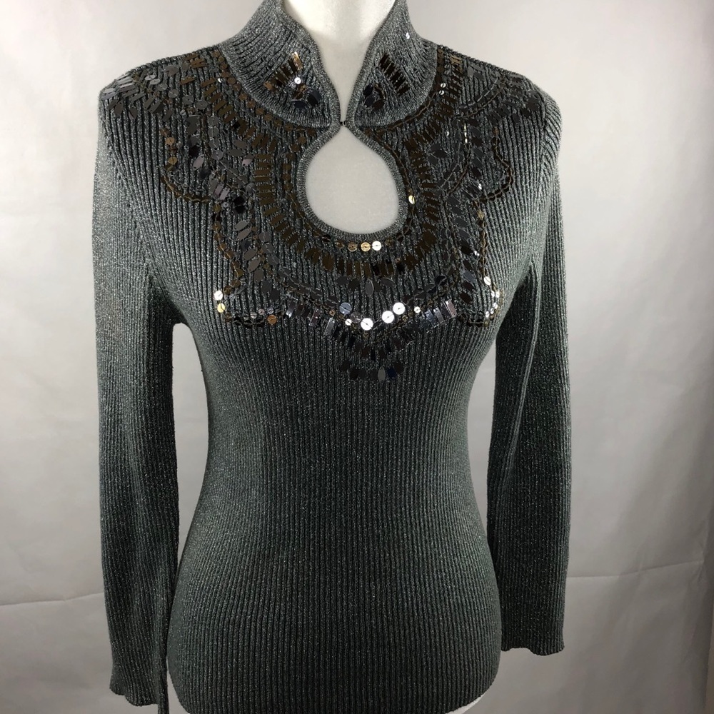 𝅺LAUREN Michelle Sequins Sweater Top S